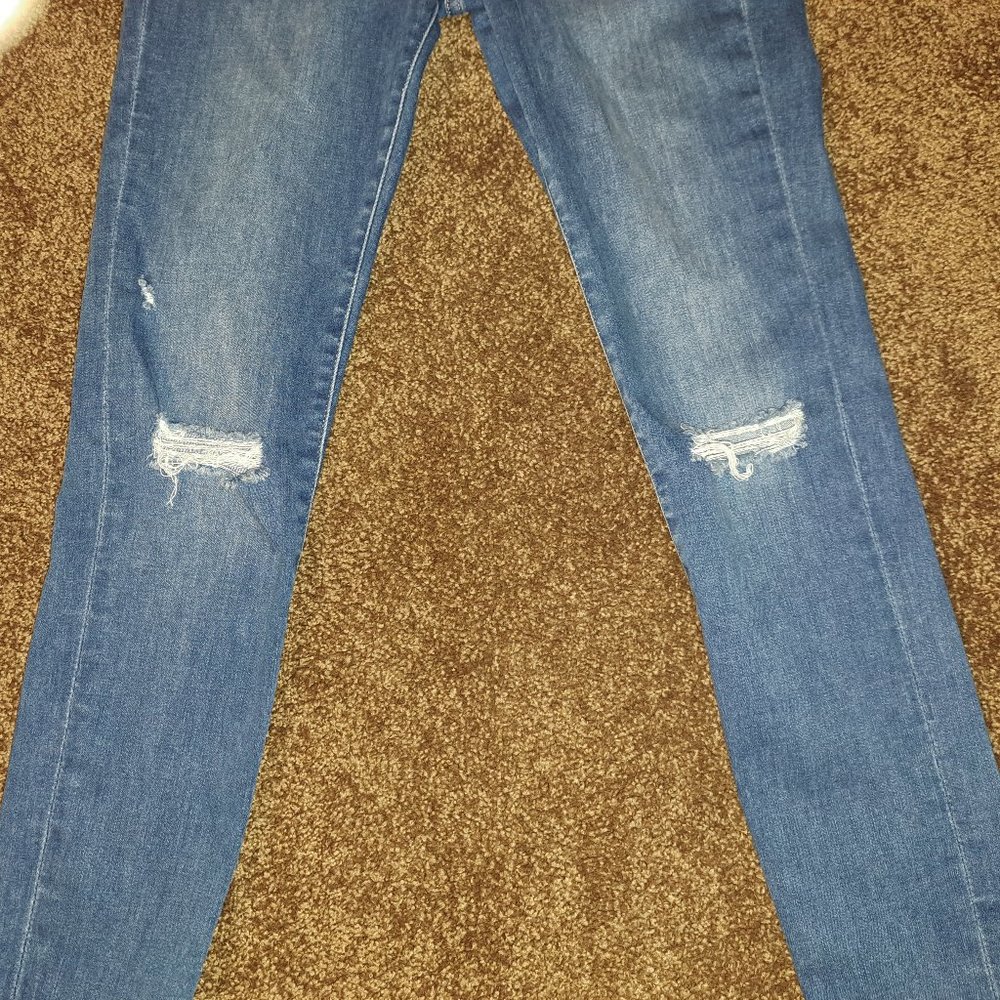 Express Skinny High Rise Distressed Jeans size 2R - Picture 10 of 12